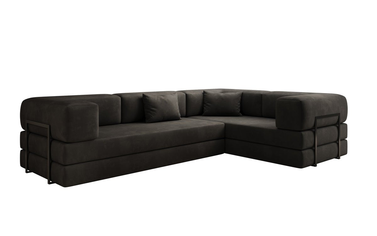 Designer Sofa Lazy L Closed in Velvet