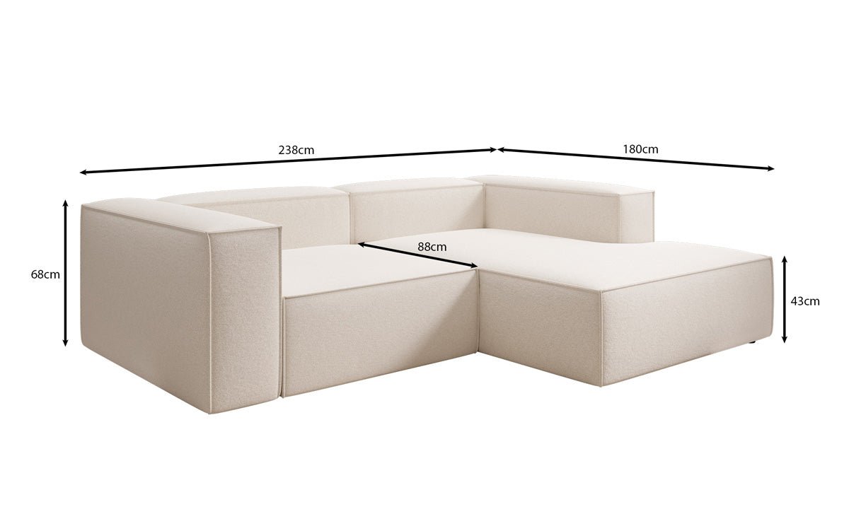 Designer Sofa Lesley L Mini in Textured Fabric