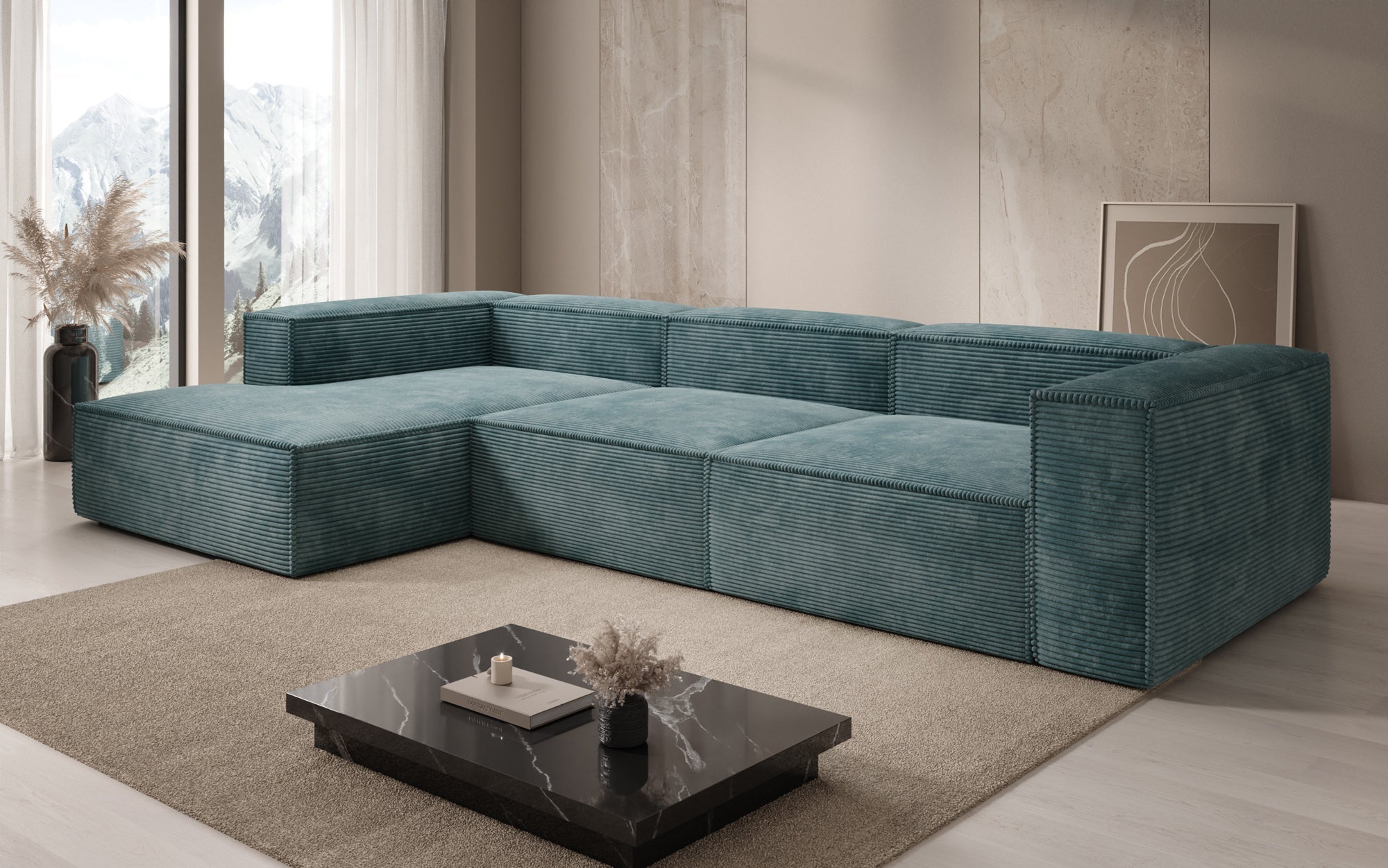 Designer Sofa Lesley L in Cord