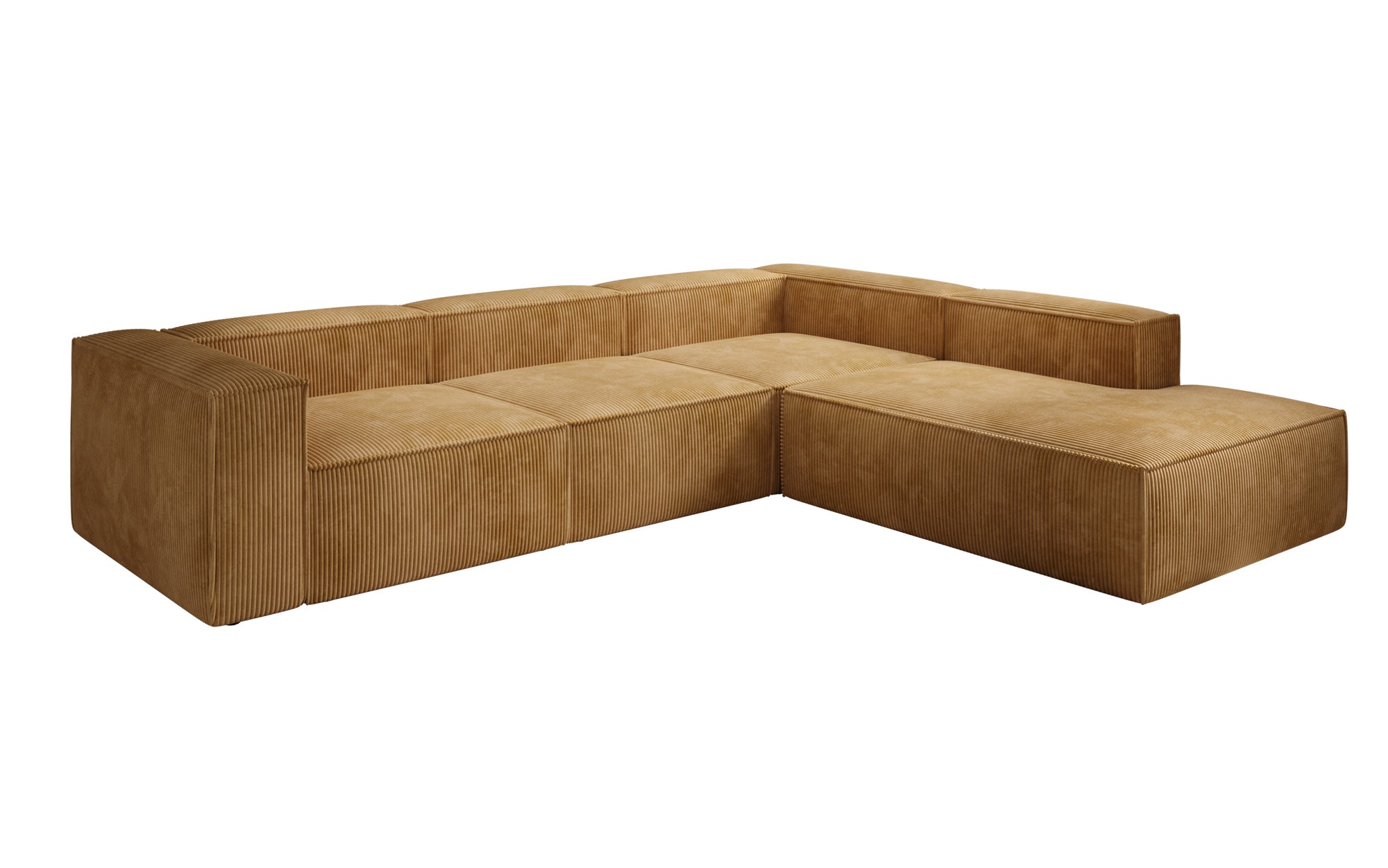 Designer Sofa Lesley L with long ottoman in corduroy