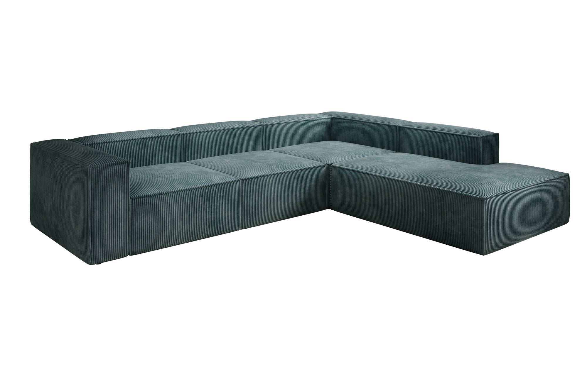 Designer Sofa Lesley L with long ottoman in corduroy