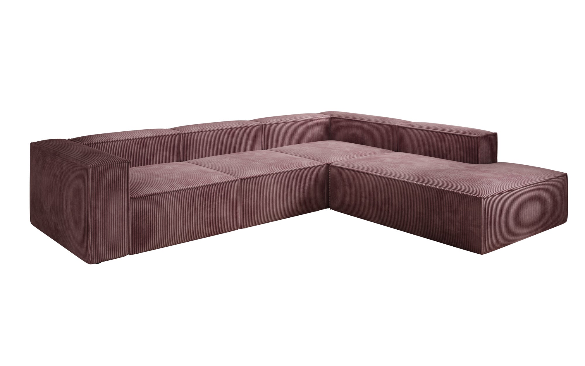 Designer Sofa Lesley L with long ottoman in corduroy