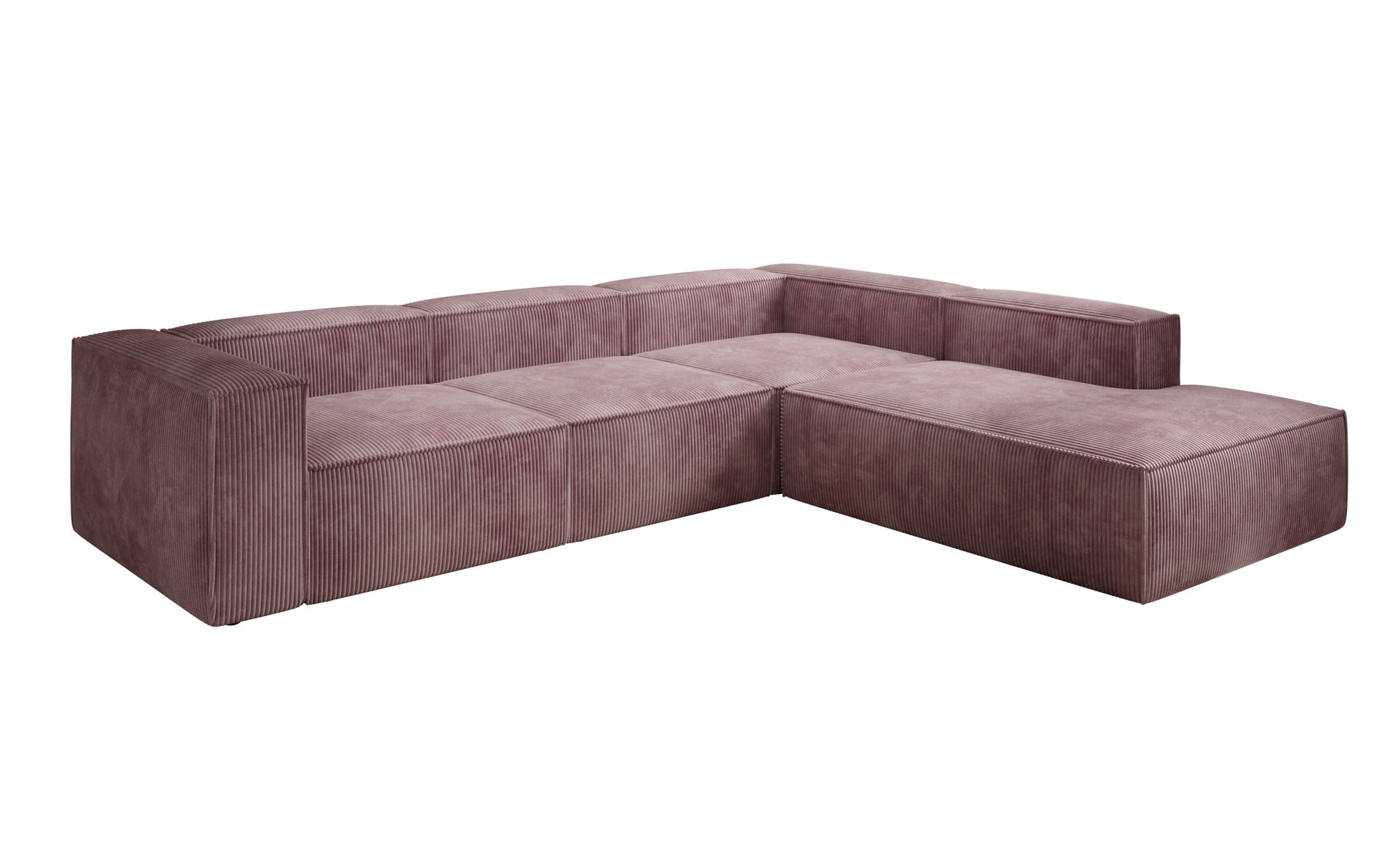 Designer Sofa Lesley L with long ottoman in corduroy