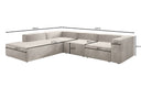Designer corner sofa Lesley with long ottoman in velvet