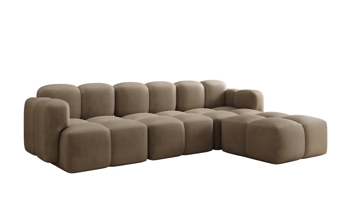 Designer L-shaped Sofa Celly in Velvet