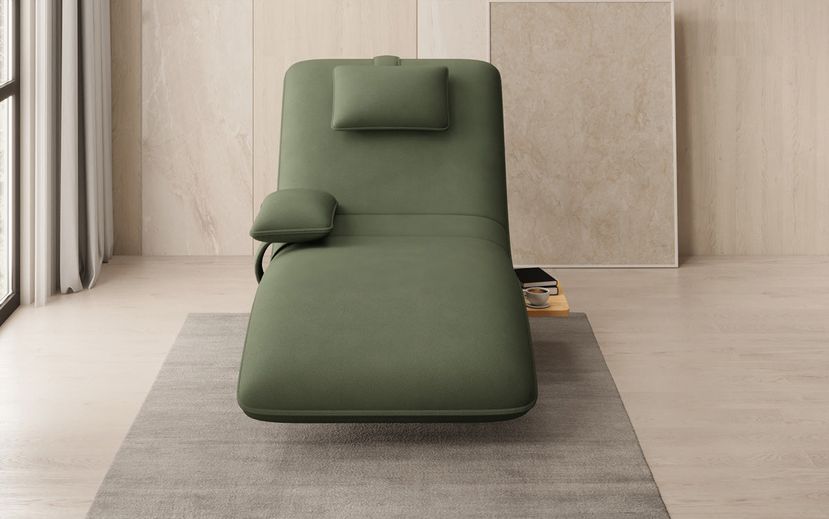 Designer Relax Lounger Velour Fabric with Swivel Function and Side Table