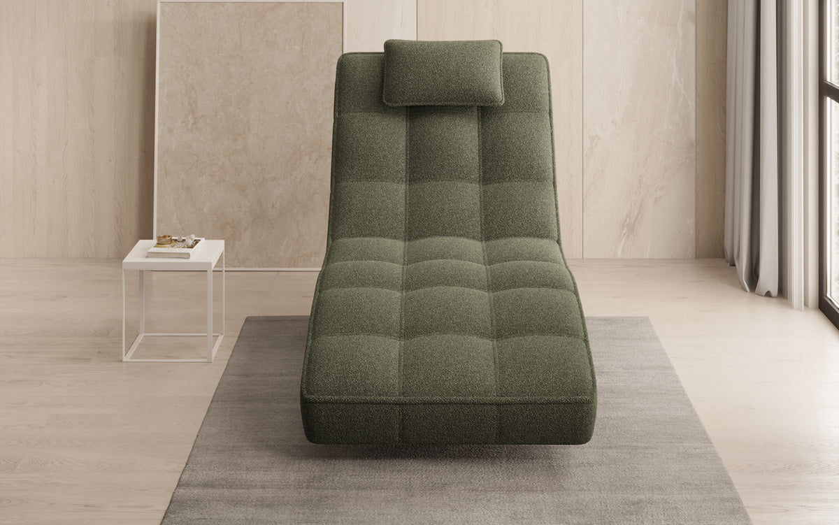 Designer Relax Lounger Livara Bouclé with Swivel Function