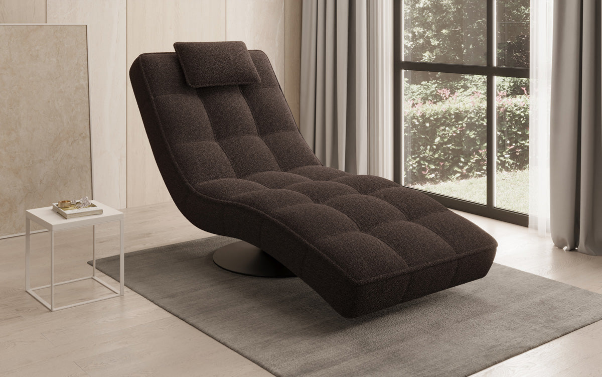 Designer Relax Lounger Livara Bouclé with Swivel Function