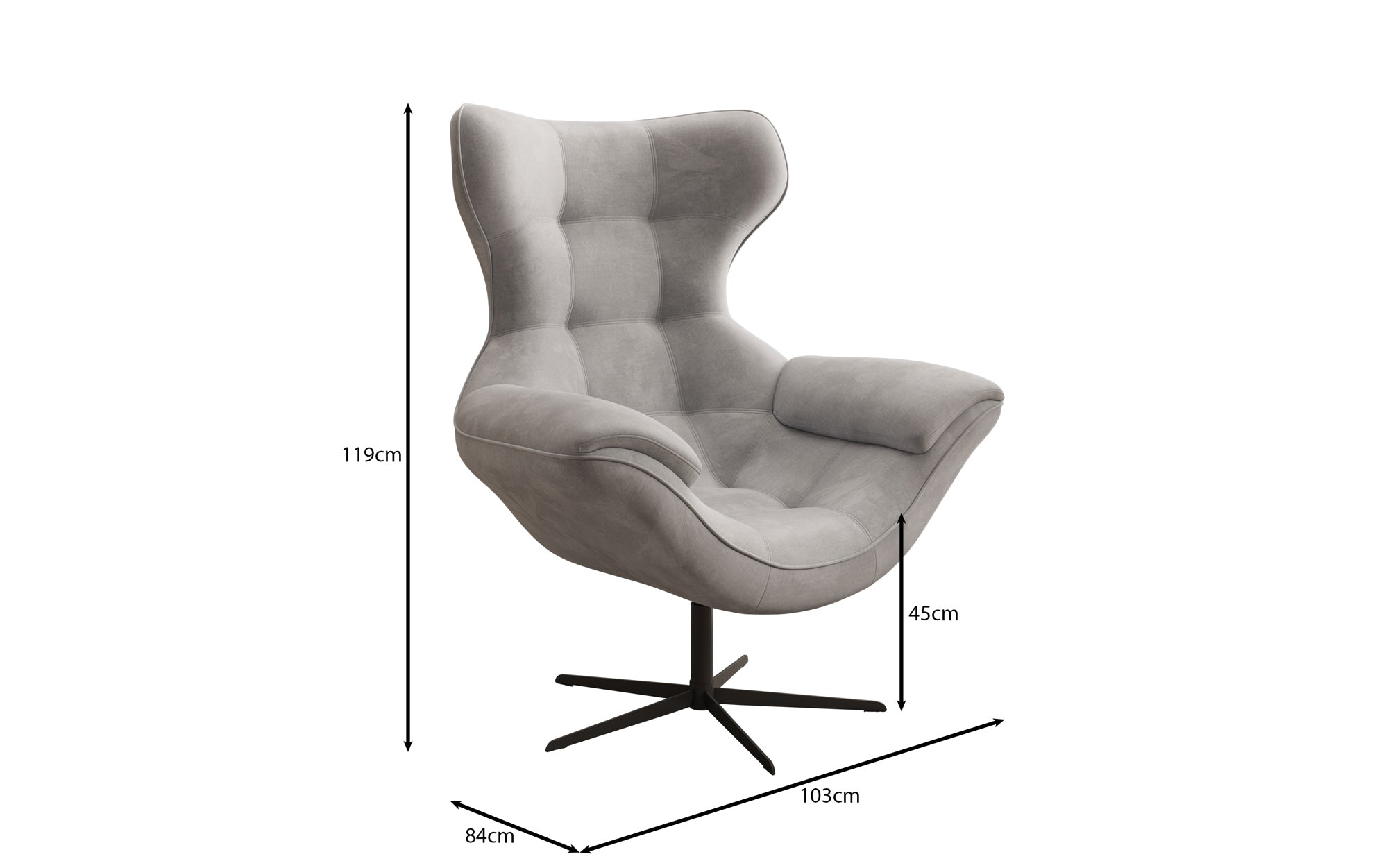 Designer sofa armchair Aurelio in velvet