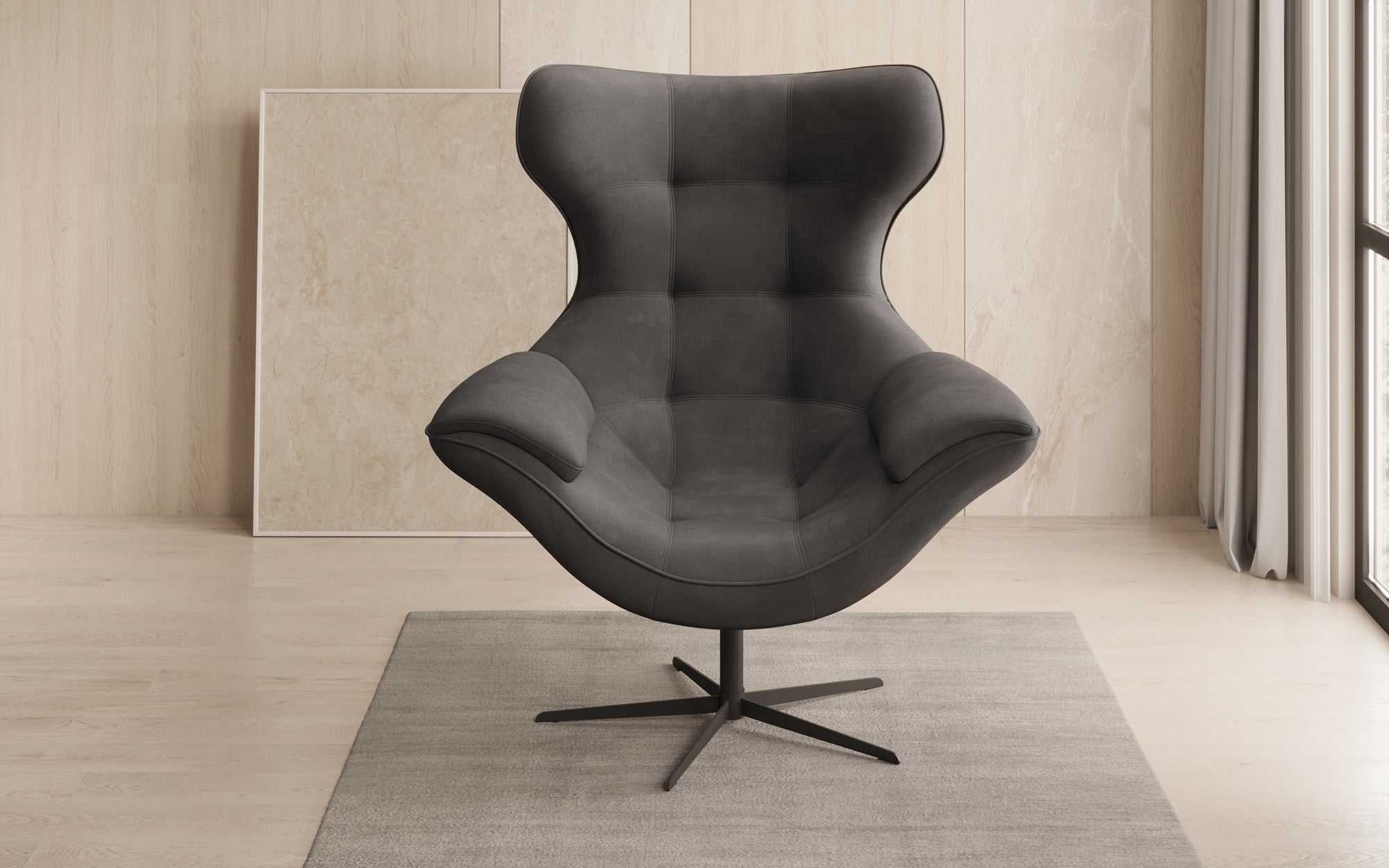 Designer sofa armchair Aurelio in velvet