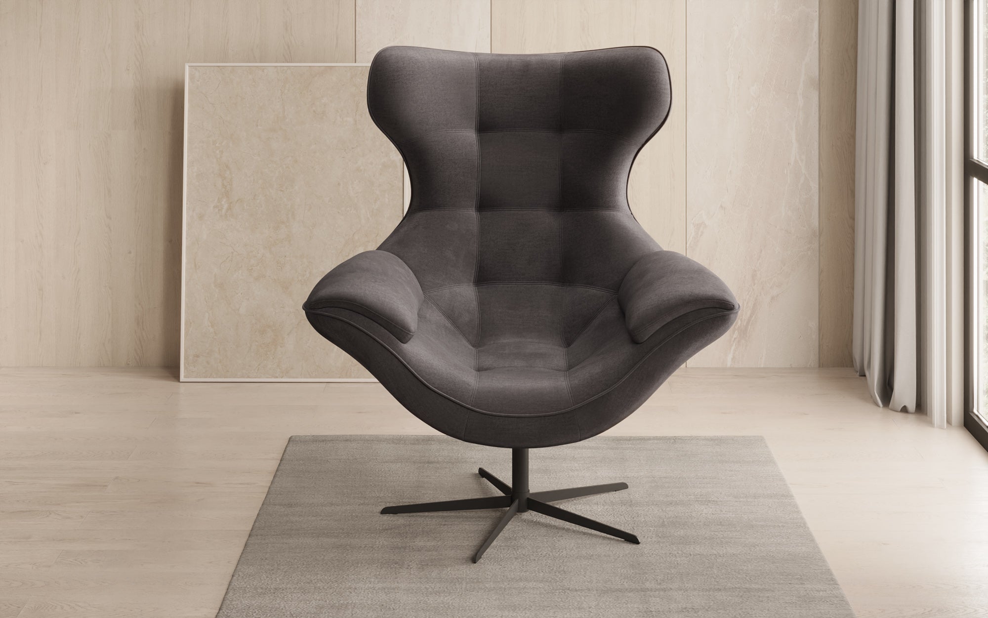 Designer sofa armchair Aurelio in velvet