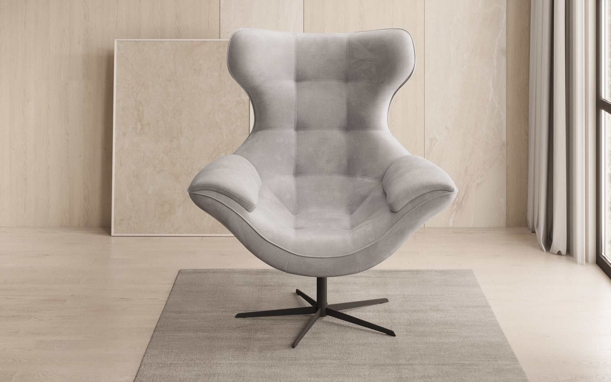 Designer sofa armchair Aurelio in velvet