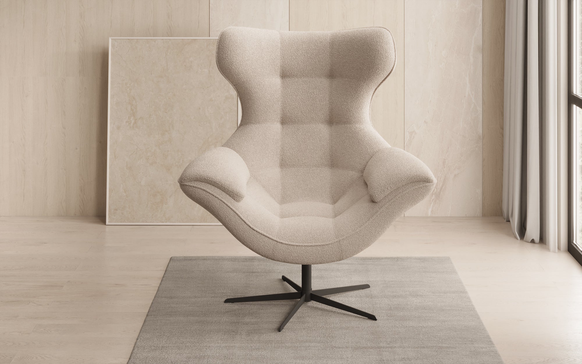 Designer Sofa-Sessel Aurelio in Bouclé