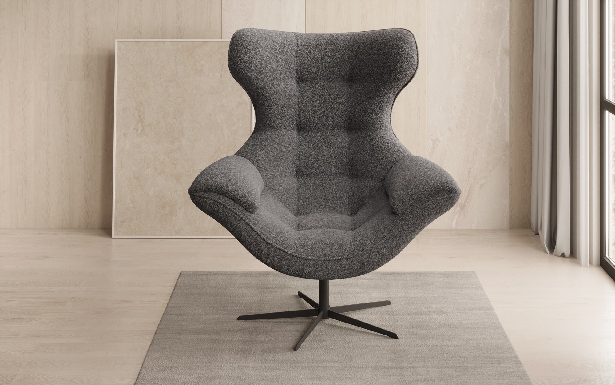 Designer Sofa-Sessel Aurelio in Bouclé