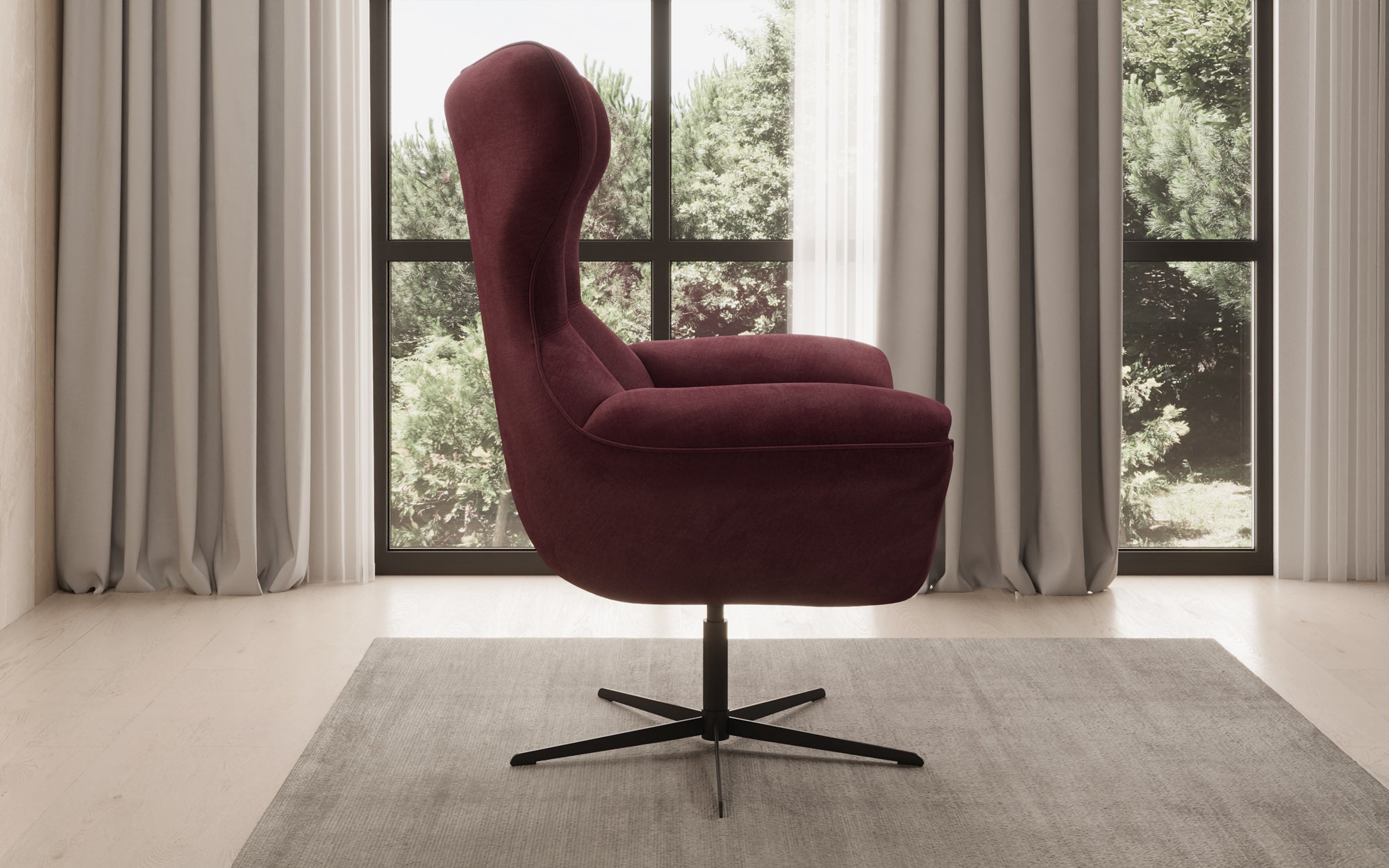 Designer sofa armchair Aurelio in velvet