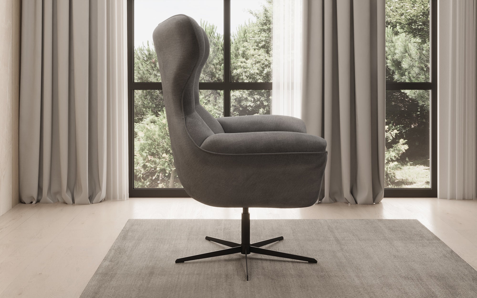 Designer sofa armchair Aurelio in velvet