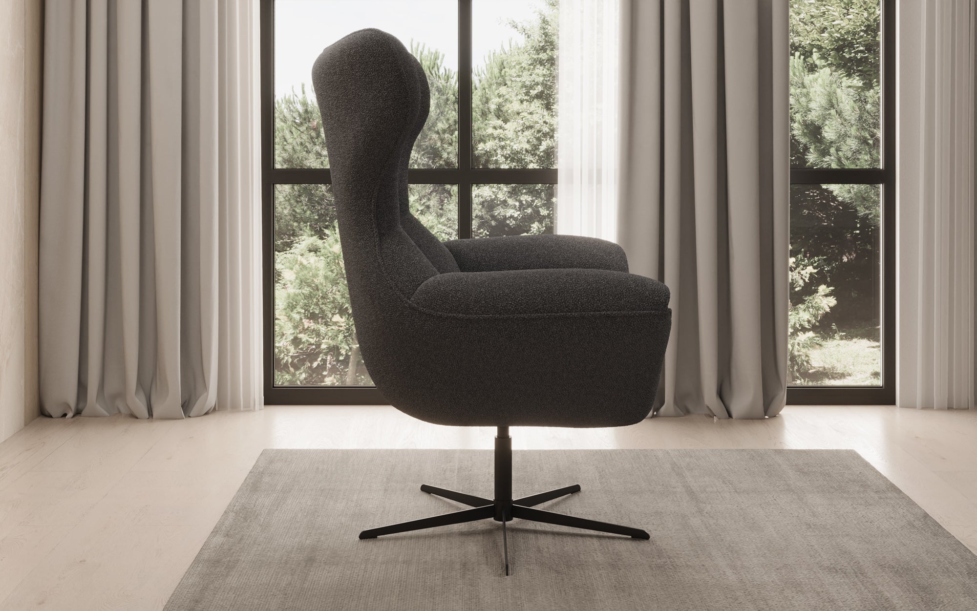 Designer Sofa-Sessel Aurelio in Bouclé