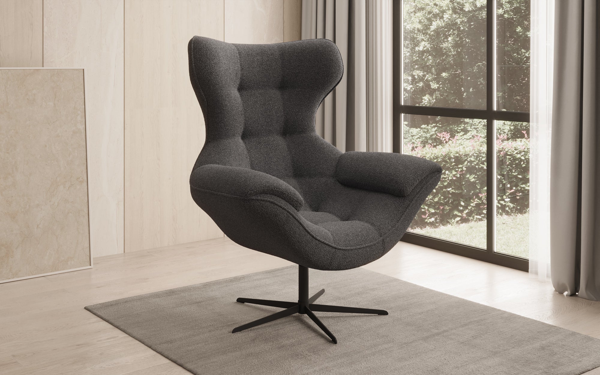Designer Sofa-Sessel Aurelio in Bouclé