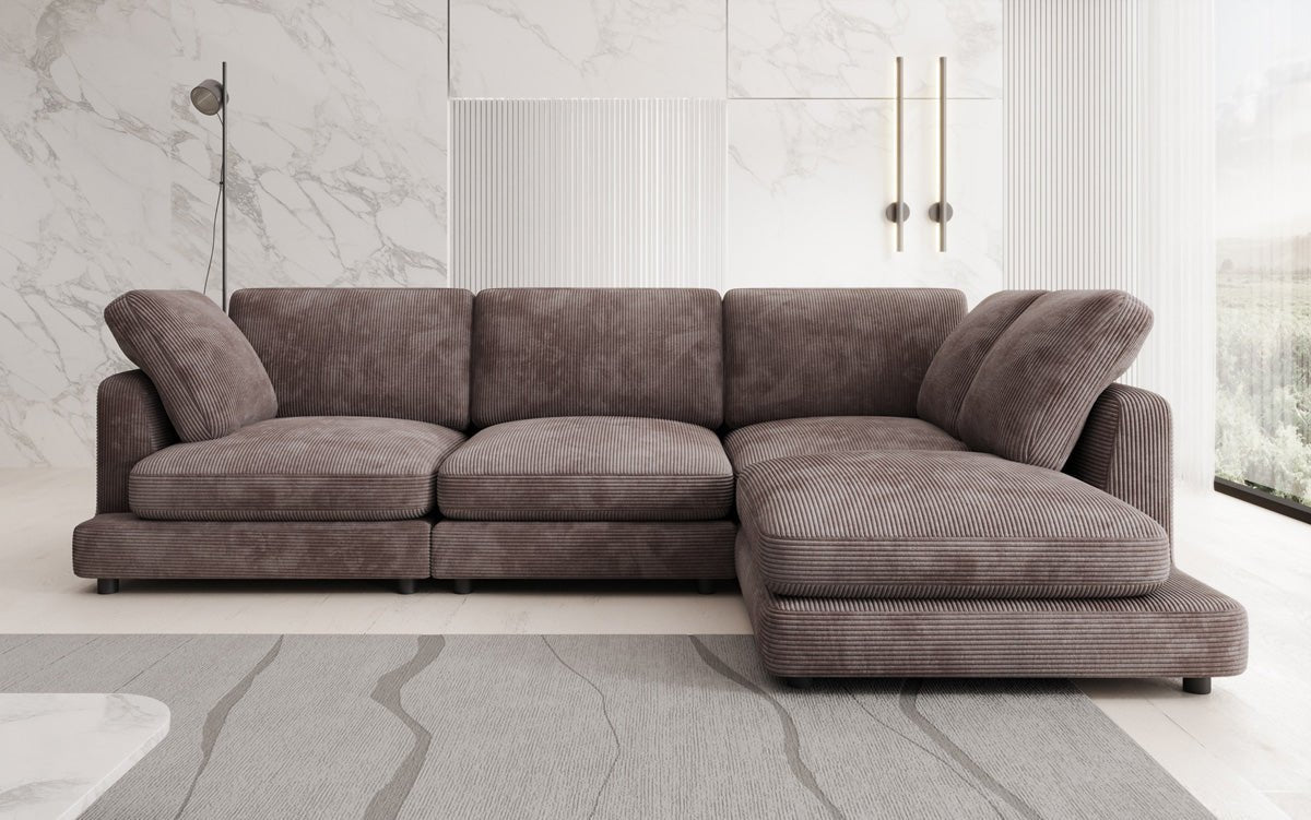 Designer Sofa Thalessa L in Corduroy
