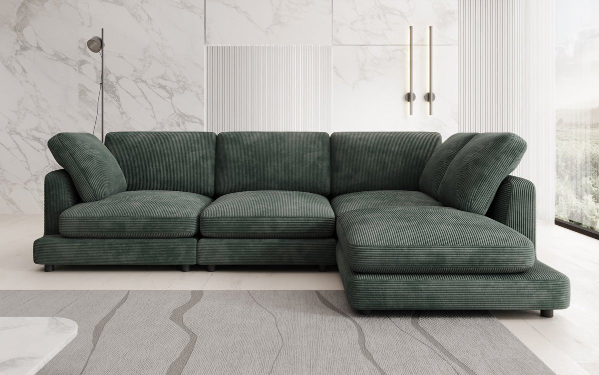 Designer Sofa Thalessa L in Corduroy