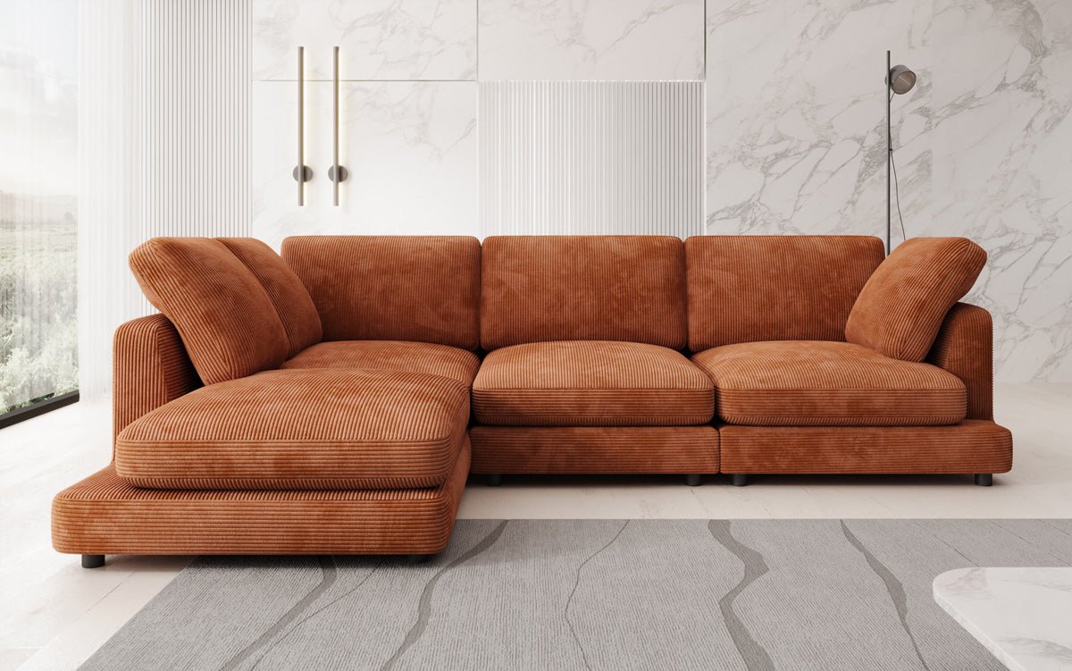 Designer Sofa Thalessa L in Corduroy