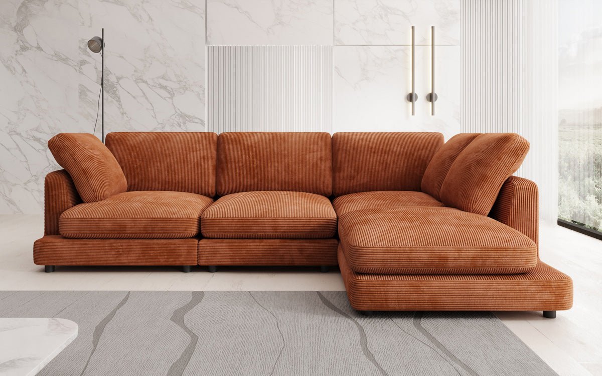 Designer Sofa Thalessa L in Corduroy