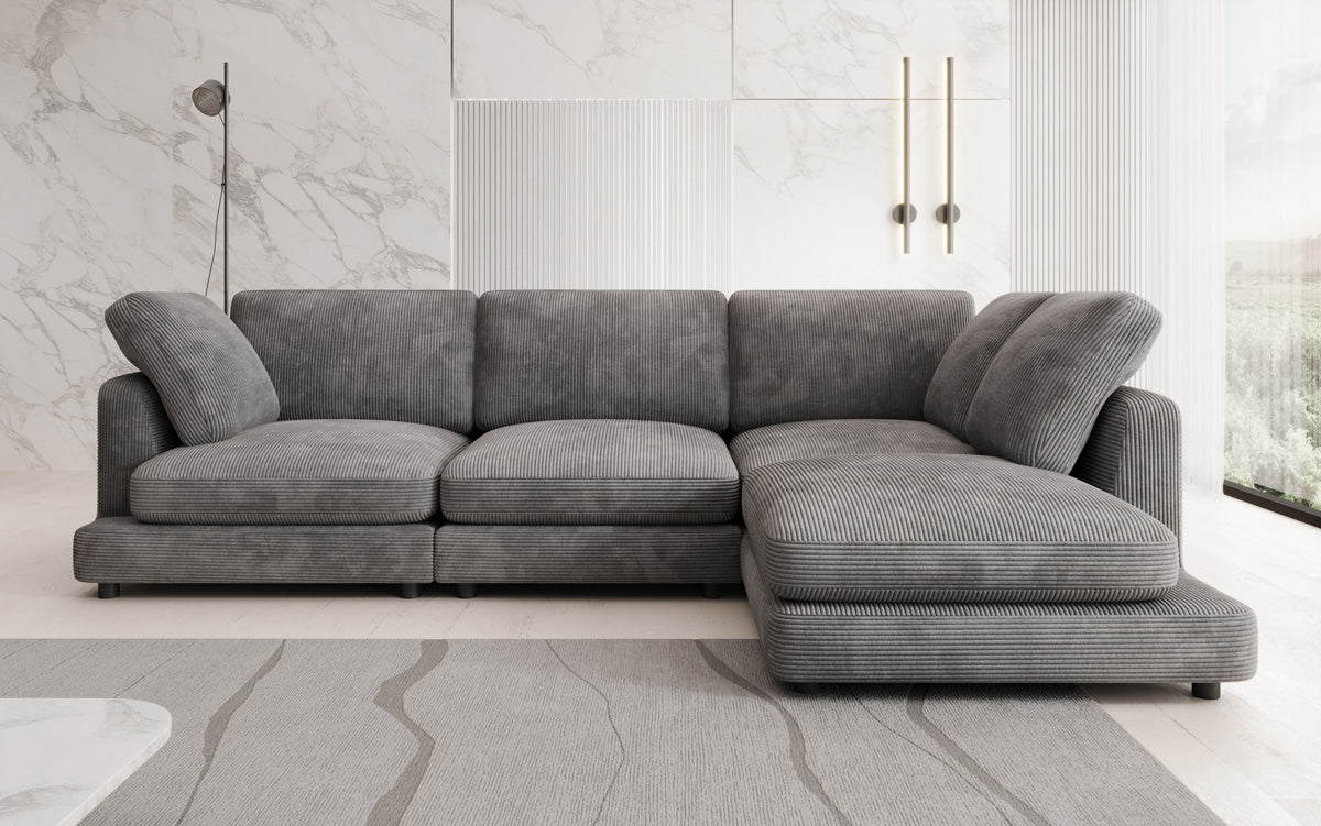 Designer Sofa Thalessa L in Corduroy