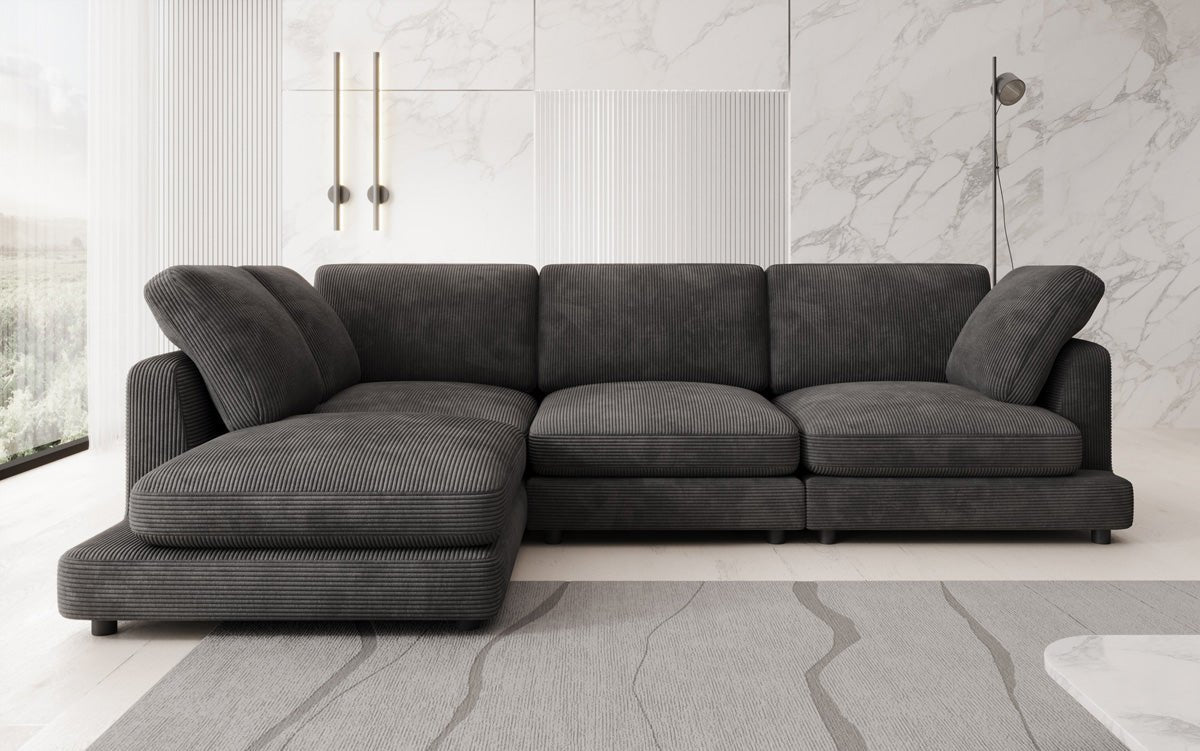 Designer Sofa Thalessa L in Corduroy