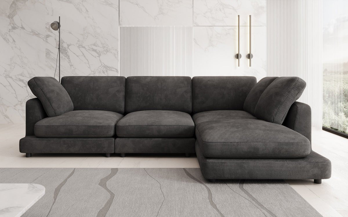 Designer Sofa Thalessa L in Corduroy