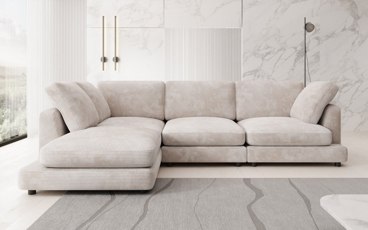 Designer Sofa Thalessa L in Corduroy