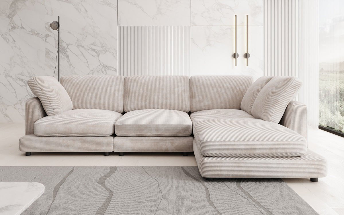 Designer Sofa Thalessa L in Corduroy