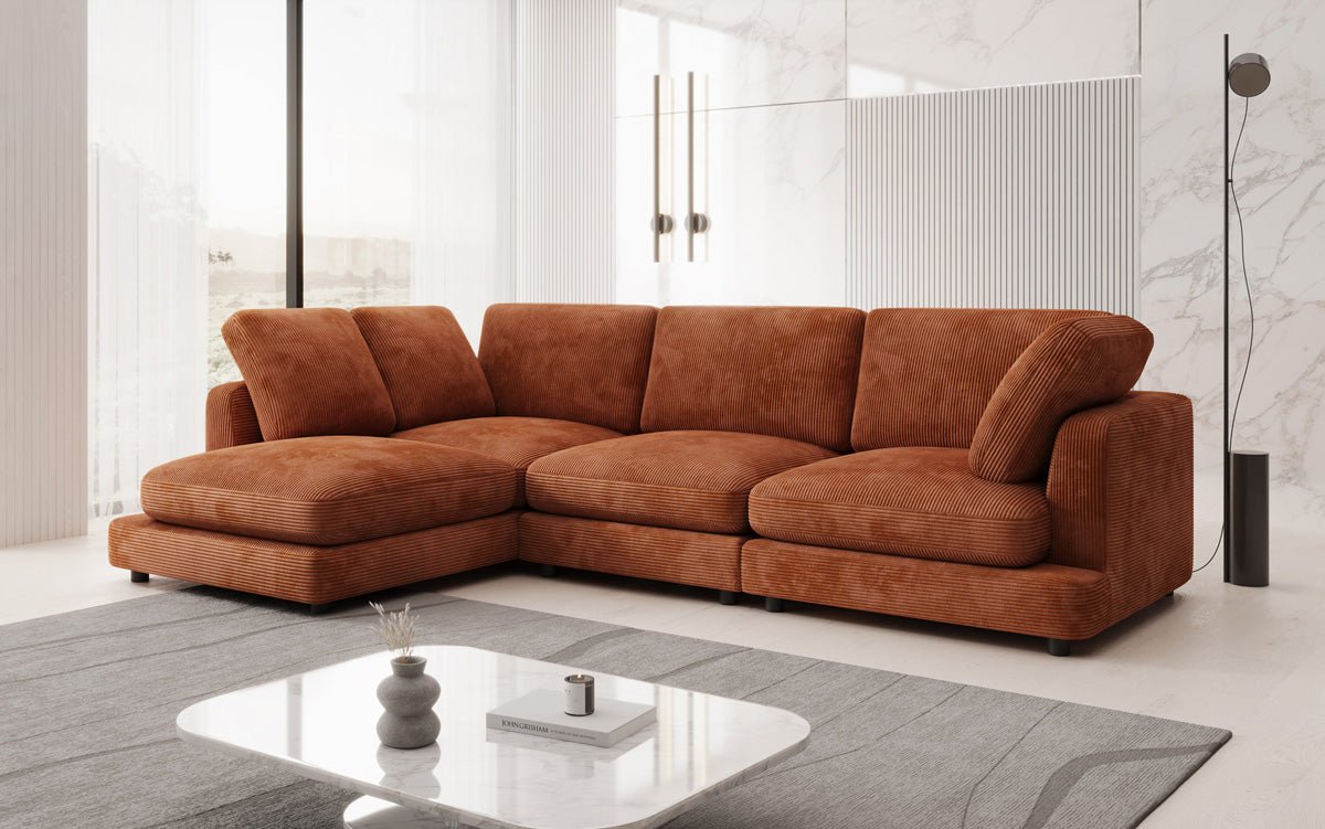Designer Sofa Thalessa L in Corduroy