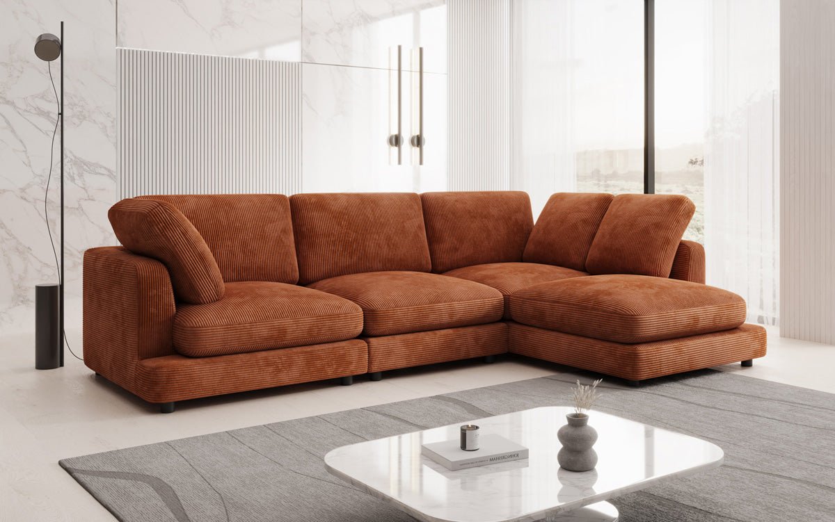 Designer Sofa Thalessa L in Corduroy