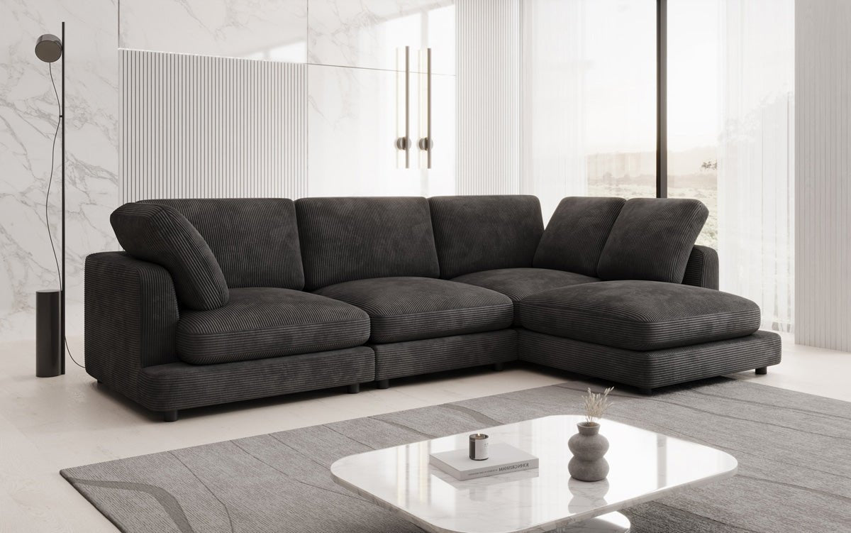 Designer Sofa Thalessa L in Corduroy