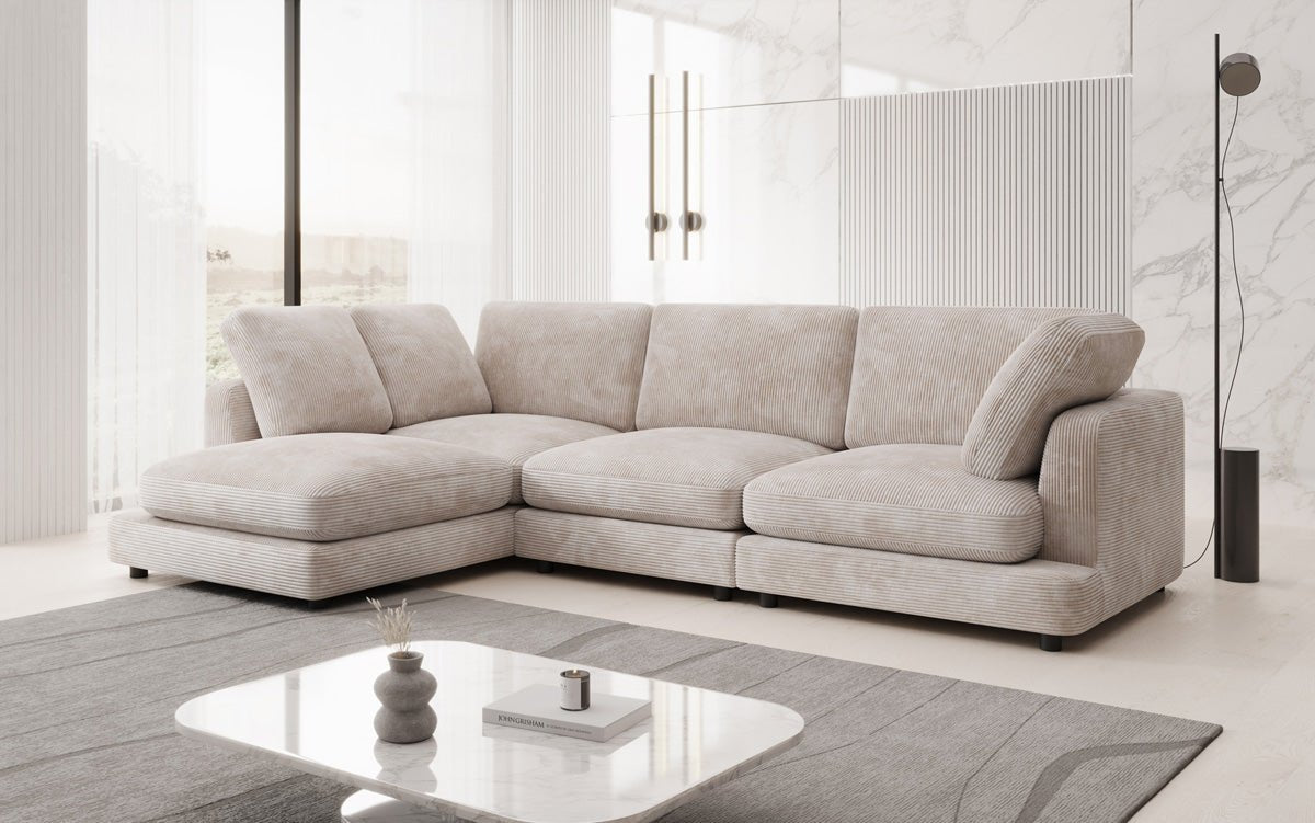 Designer Sofa Thalessa L in Corduroy