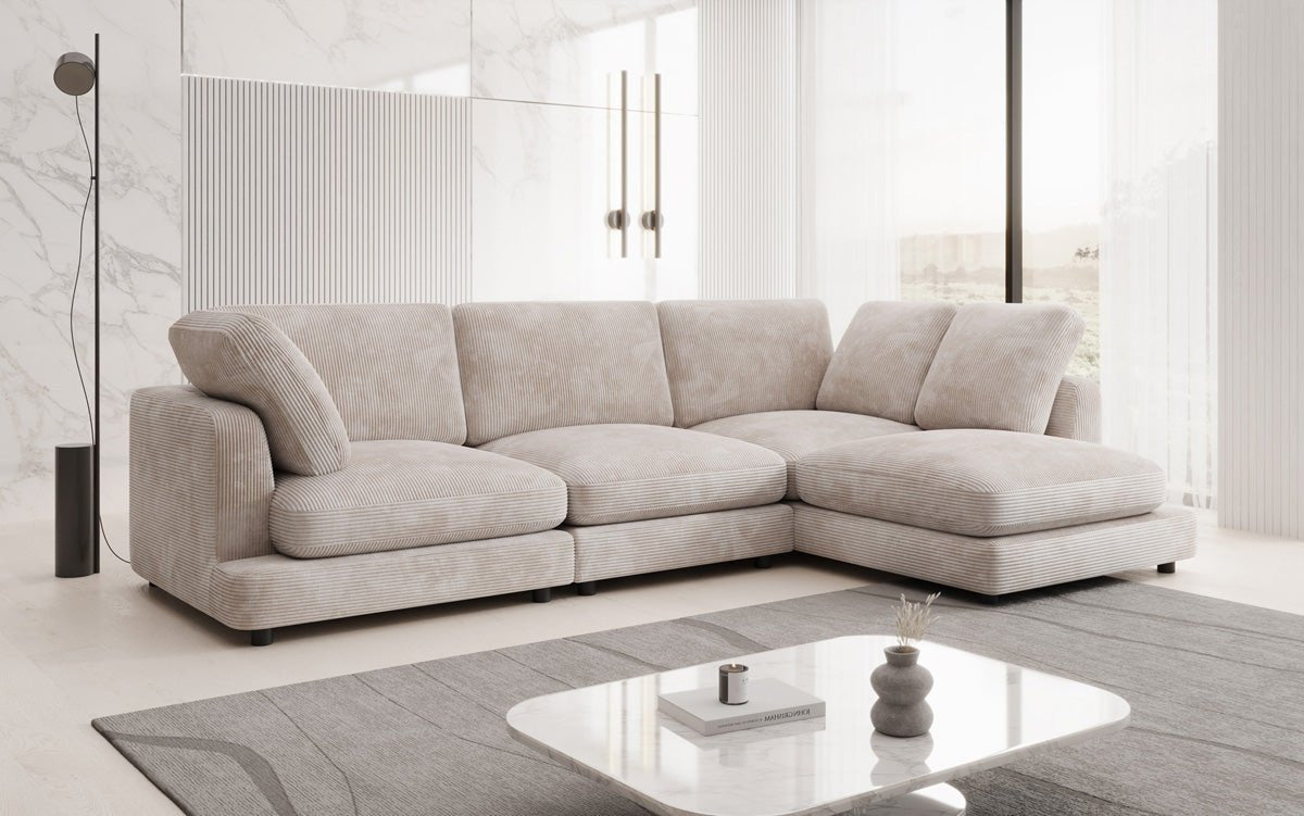 Designer Sofa Thalessa L in Corduroy