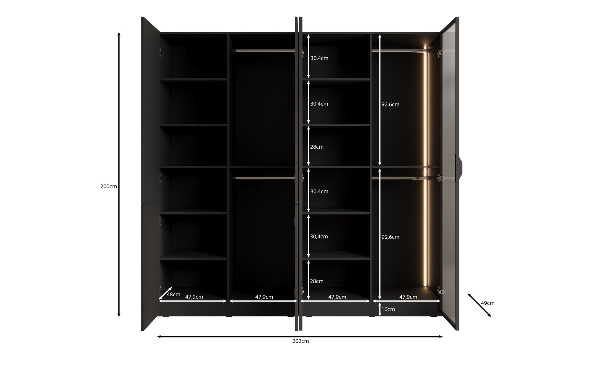 Modulo Varen – Two-module design wardrobe with wood and glass front