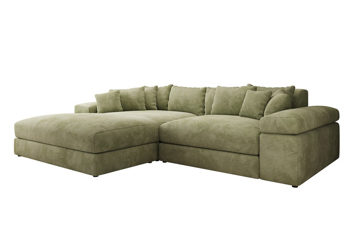 Designer Sofa Bernardo with wide Ottoman in Corduroy
