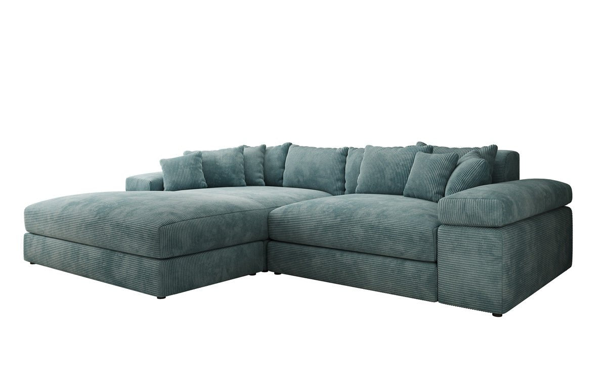 Designer Sofa Bernardo with wide Ottoman in Corduroy