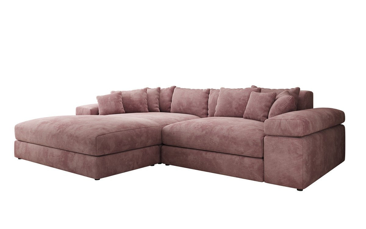 Designer Sofa Bernardo with wide Ottoman in Corduroy