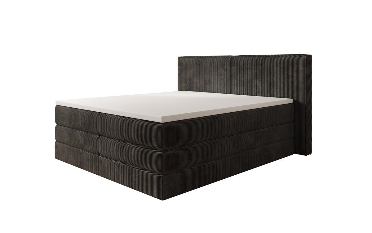 Boxspringbett Ophelia mit hochklappbarem Stauraum in Cord