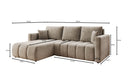 Designer Ecksofa Beatrice mit Schlaf- und Klappfunktion in Samt