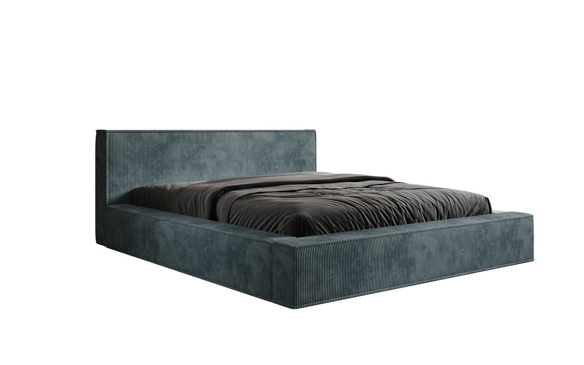 Designer Upholstered Bed Harmon in Corduroy with Storage