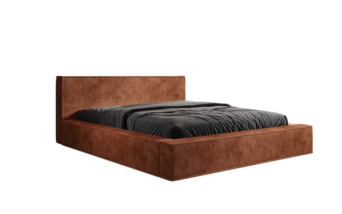 Designer Upholstered Bed Harmon in Corduroy with Storage