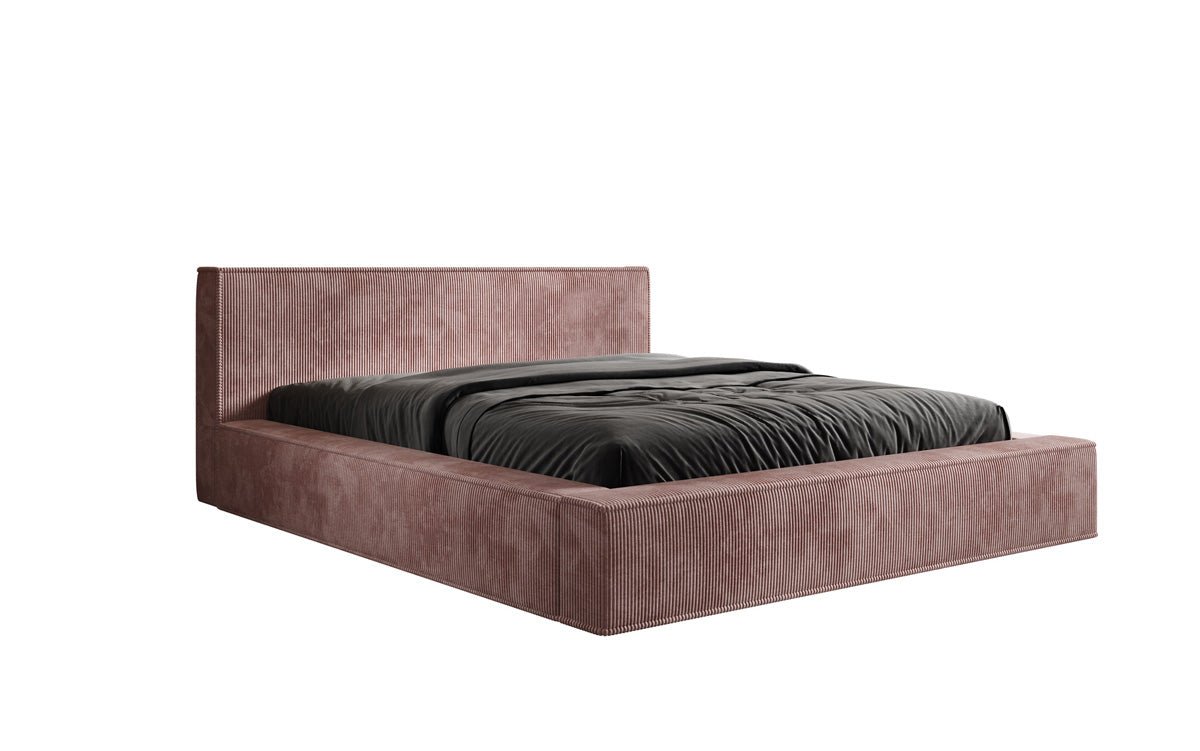Designer Upholstered Bed Harmon in Corduroy with Storage