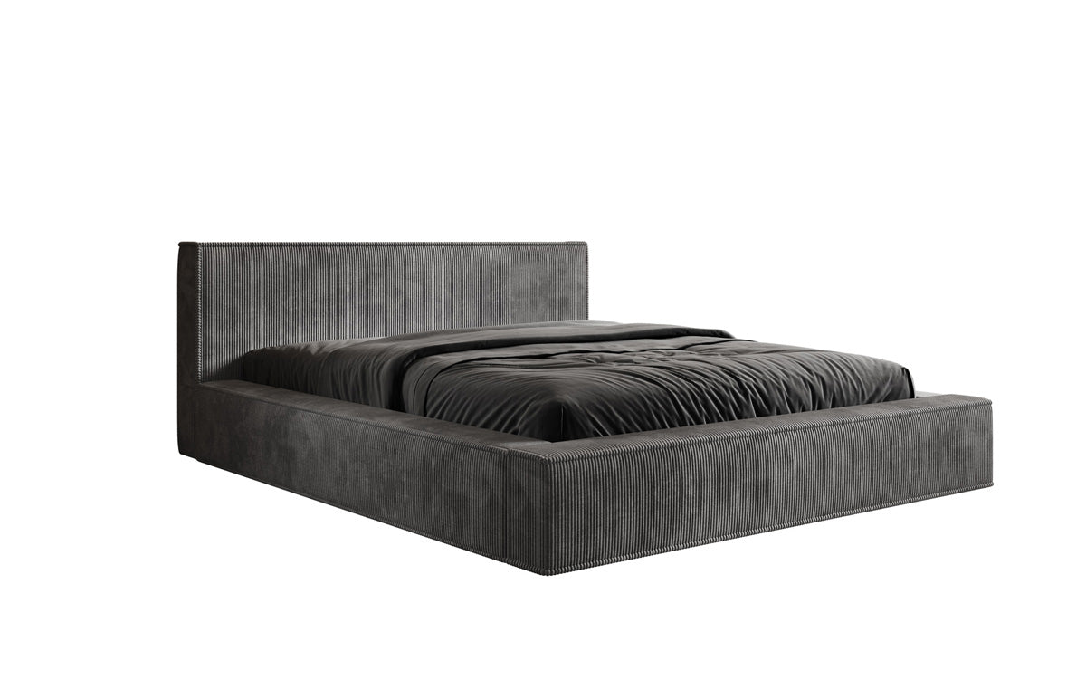 Designer Upholstered Bed Harmon in Corduroy with Storage