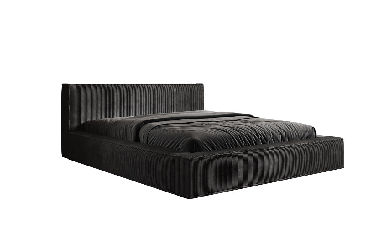 Designer Upholstered Bed Harmon in Corduroy with Storage