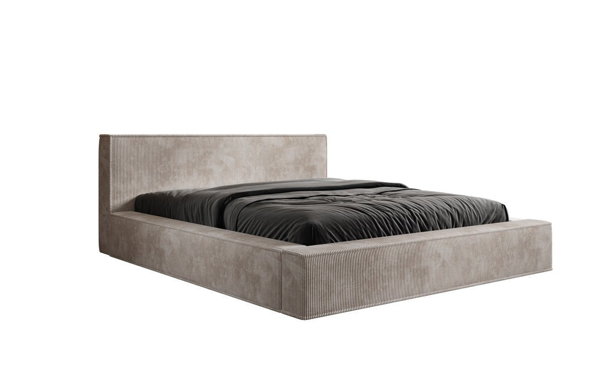 Designer Upholstered Bed Harmon in Corduroy with Storage