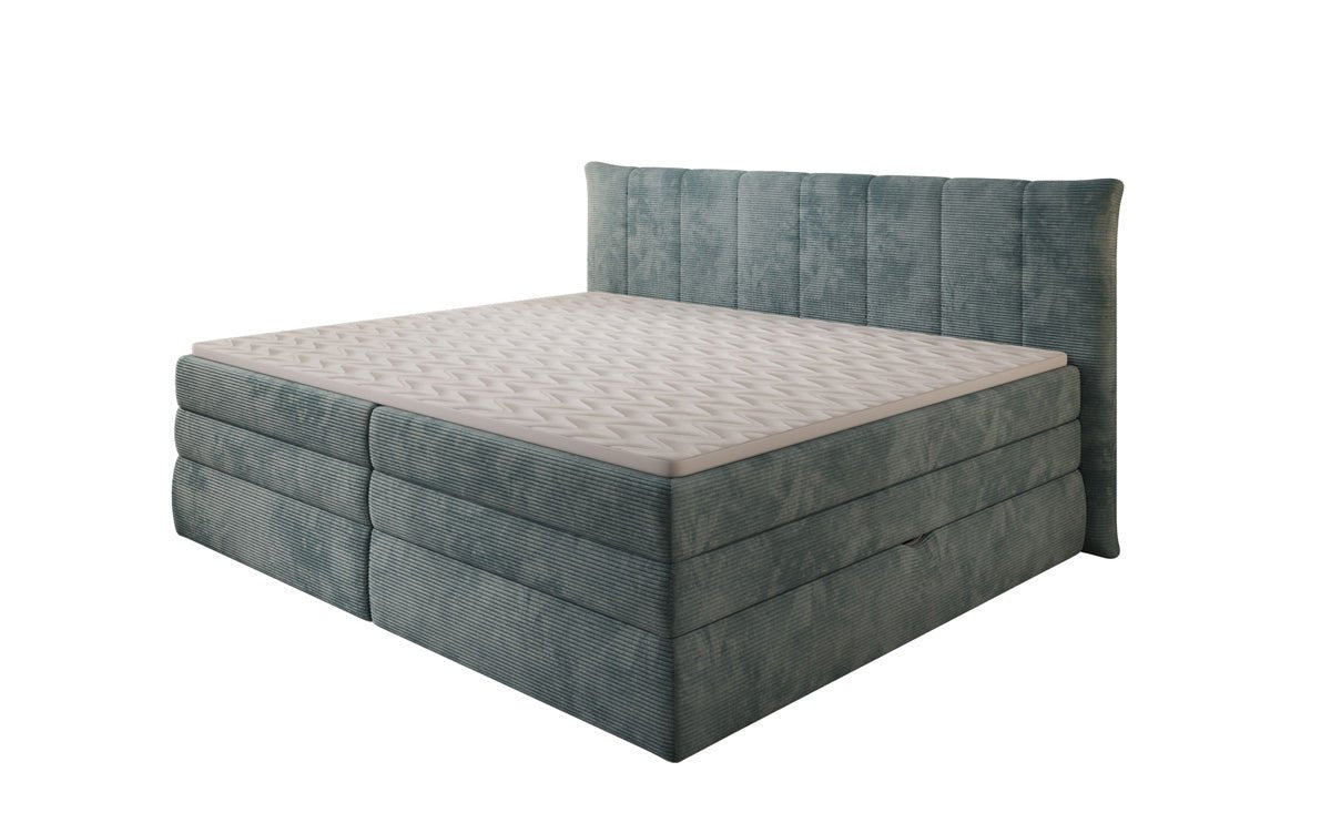 Familien Boxspringbett Stella in 220/240x200 mit Stauraum in Cord