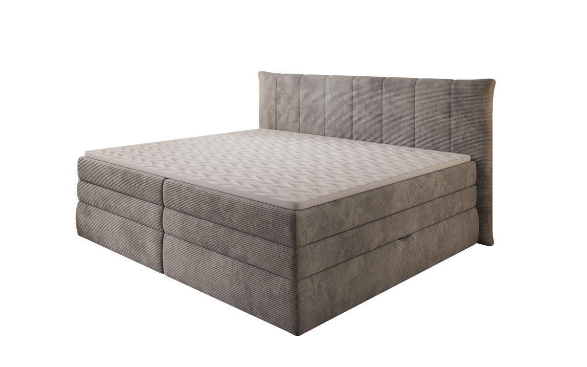 Familien Boxspringbett Stella in 220/240x200 mit Stauraum in Cord